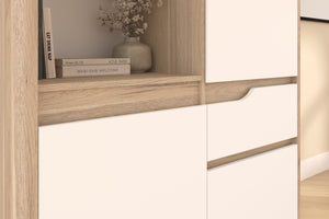 Librero WENDY 110x40x151cms. oak/blanco