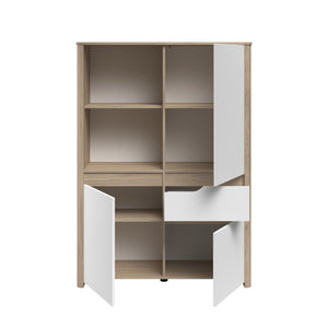 Librero WENDY 110x40x151cms. oak/blanco