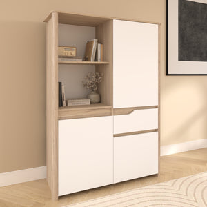 Librero WENDY 110x40x151cms. oak/blanco