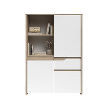 Cargar imagen en el visor de la galería, Librero WENDY 110x40x151cms. oak/blanco
