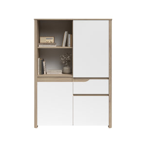 Librero WENDY 110x40x151cms. oak/blanco